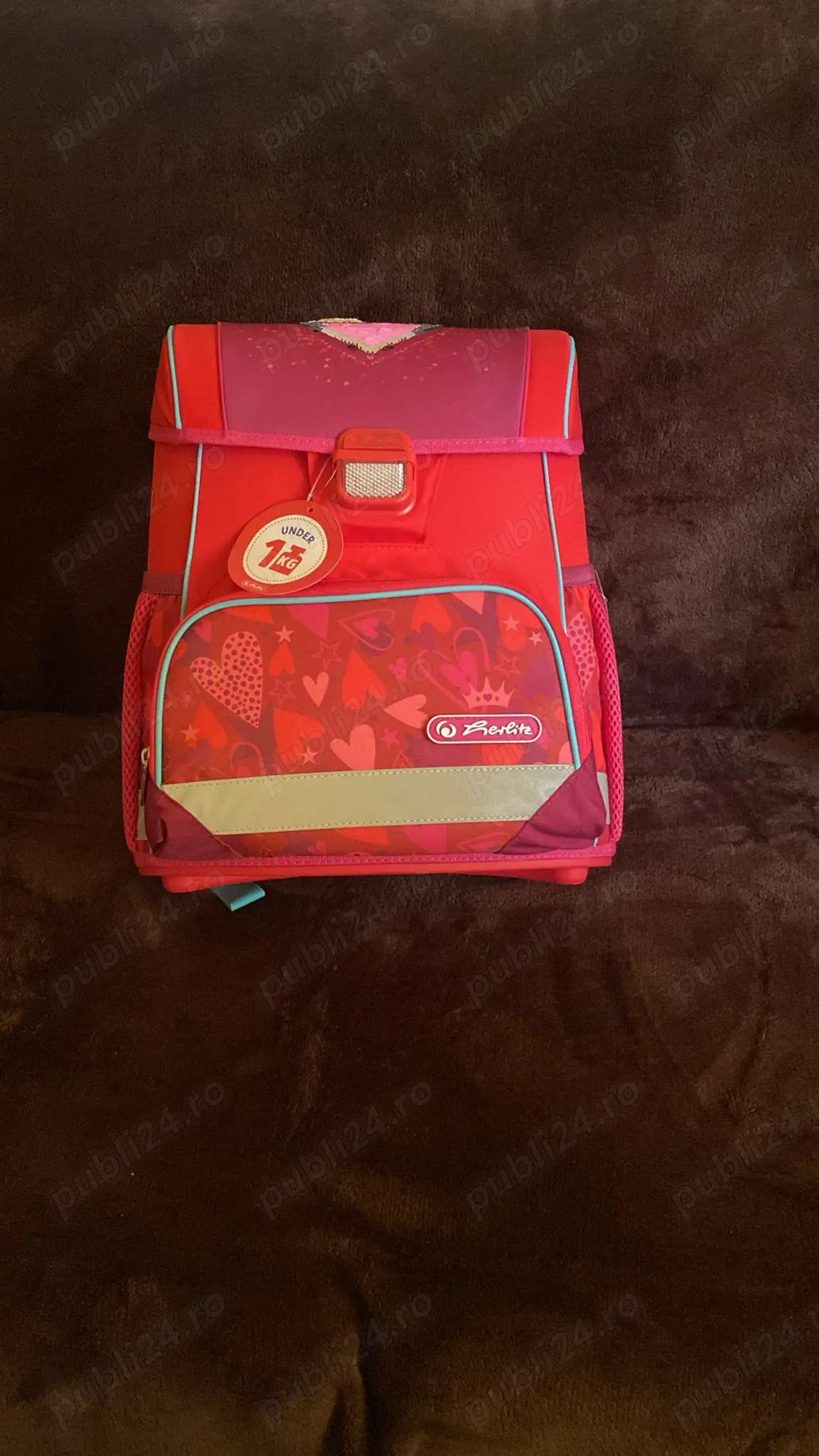 Ghiozdan HERLITZ LOOP cu inimi NOU - echipat cu penare 