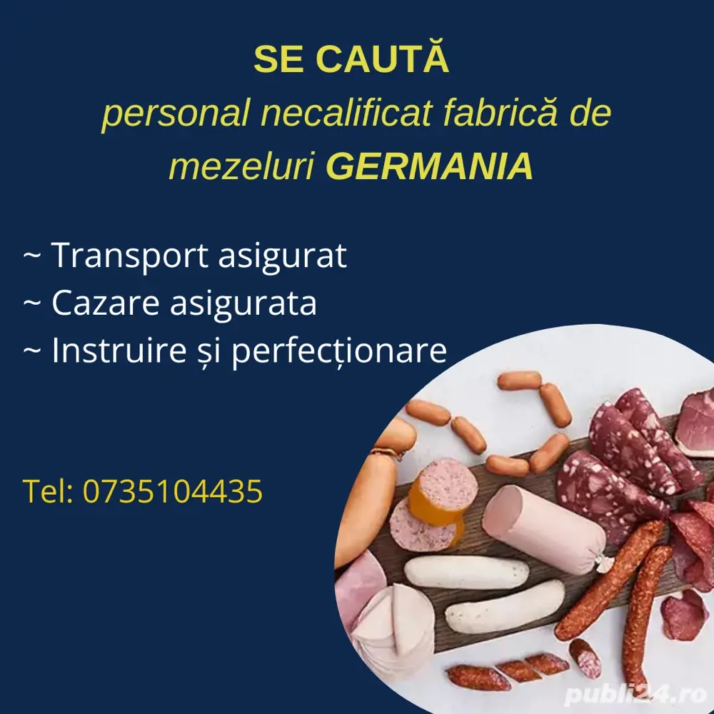 Angajari fabrica de mezeluri Germania 