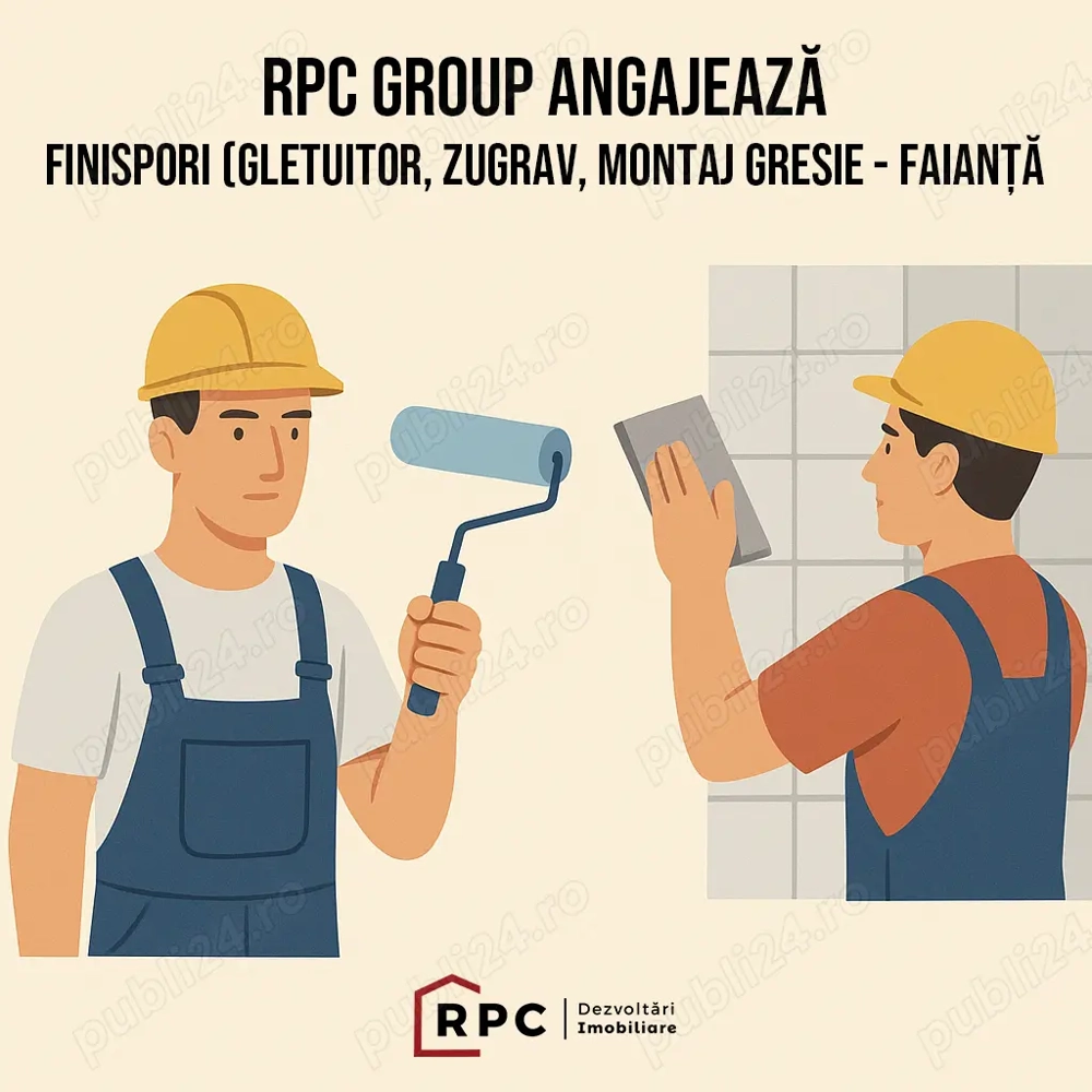 RPC Group angajează - Finisori (gletuitor, zugrav, gresie   faianță) - HUNEDOARA
