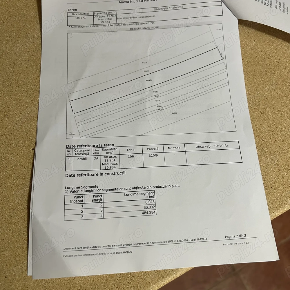 Vând teren intravilan Tamasi-Corbeanca Ilfov 20  mp ,20000 mp .
