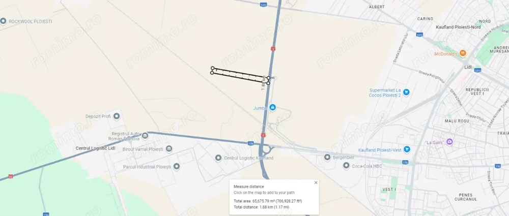 Teren 6.5ha - Centura Vest Ploiesti