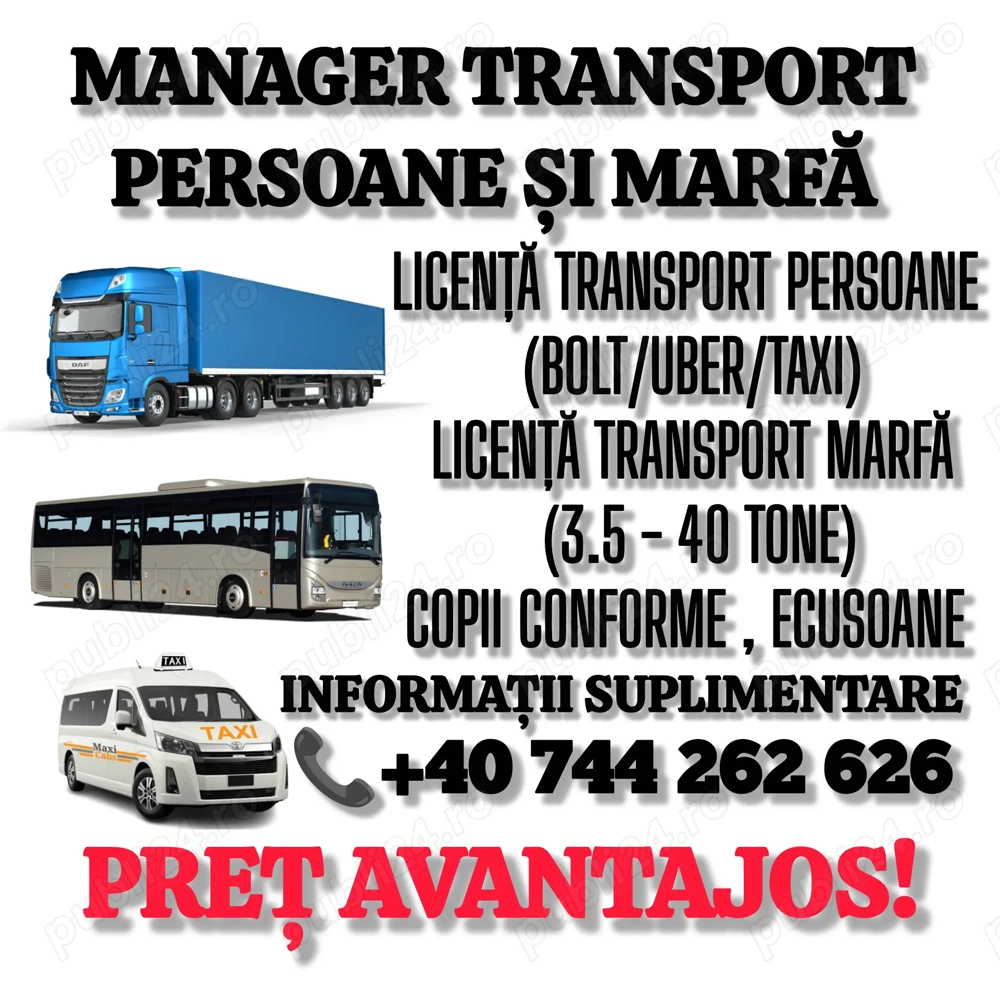 Manager transport persoane și marfă  Manager transport persoane și marfă