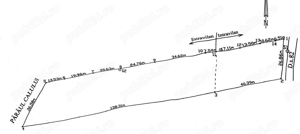 Teren de vânzare, situat in Scoarta Gorj, strada Salcia, 4637mp   intravilan + extravilan.