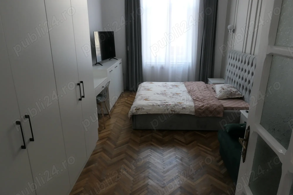 Apartament la casă amenajat modern, complet mobilat, zona Piața Mihai Viteazul, et. 1