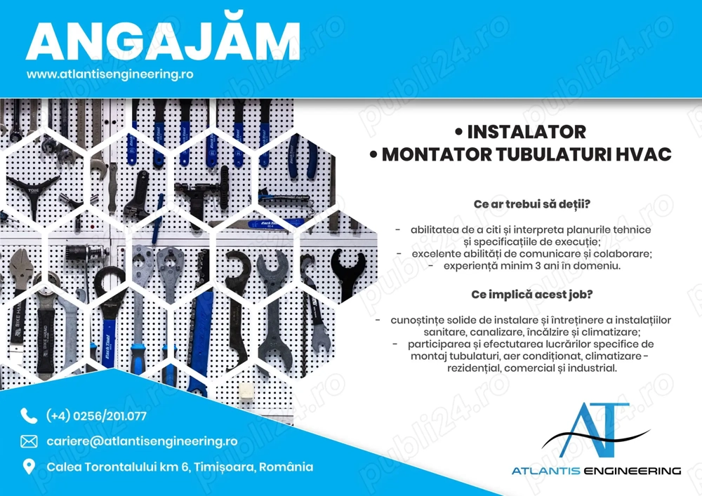 Instalator in instalatii industriale Montator tubulatura HVAC