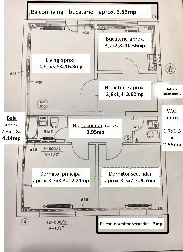  Apartament 3 camere,2 Bai,2 Balcoane-DIRECT DE LA PROPRIETAR! 