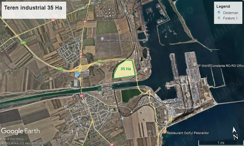 Portul Constanta - Teren industrial cu acces la A4 si la calea ferata