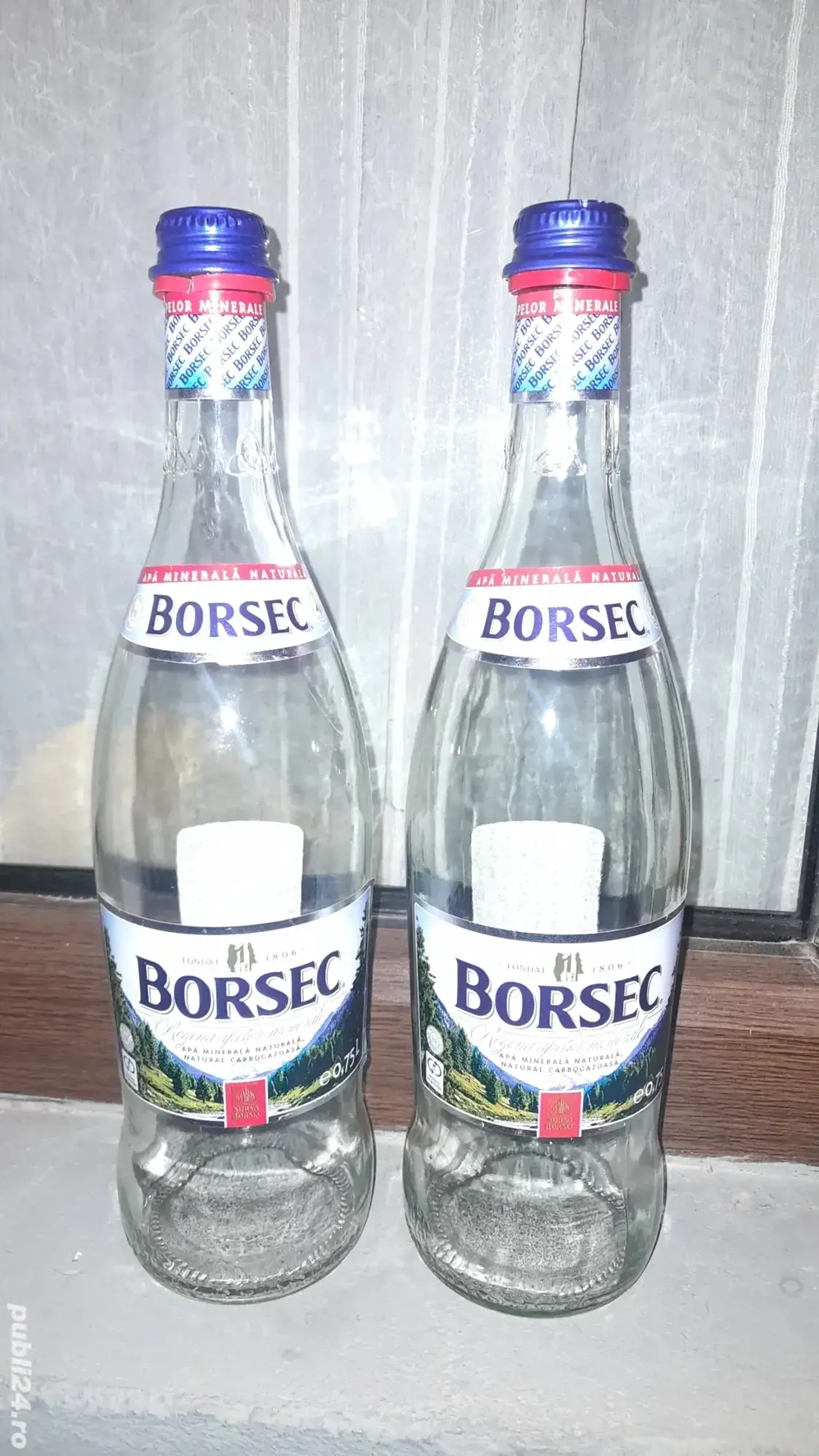 sticle de borsec 0.75 l ptr imbuteliat vin tuica etc