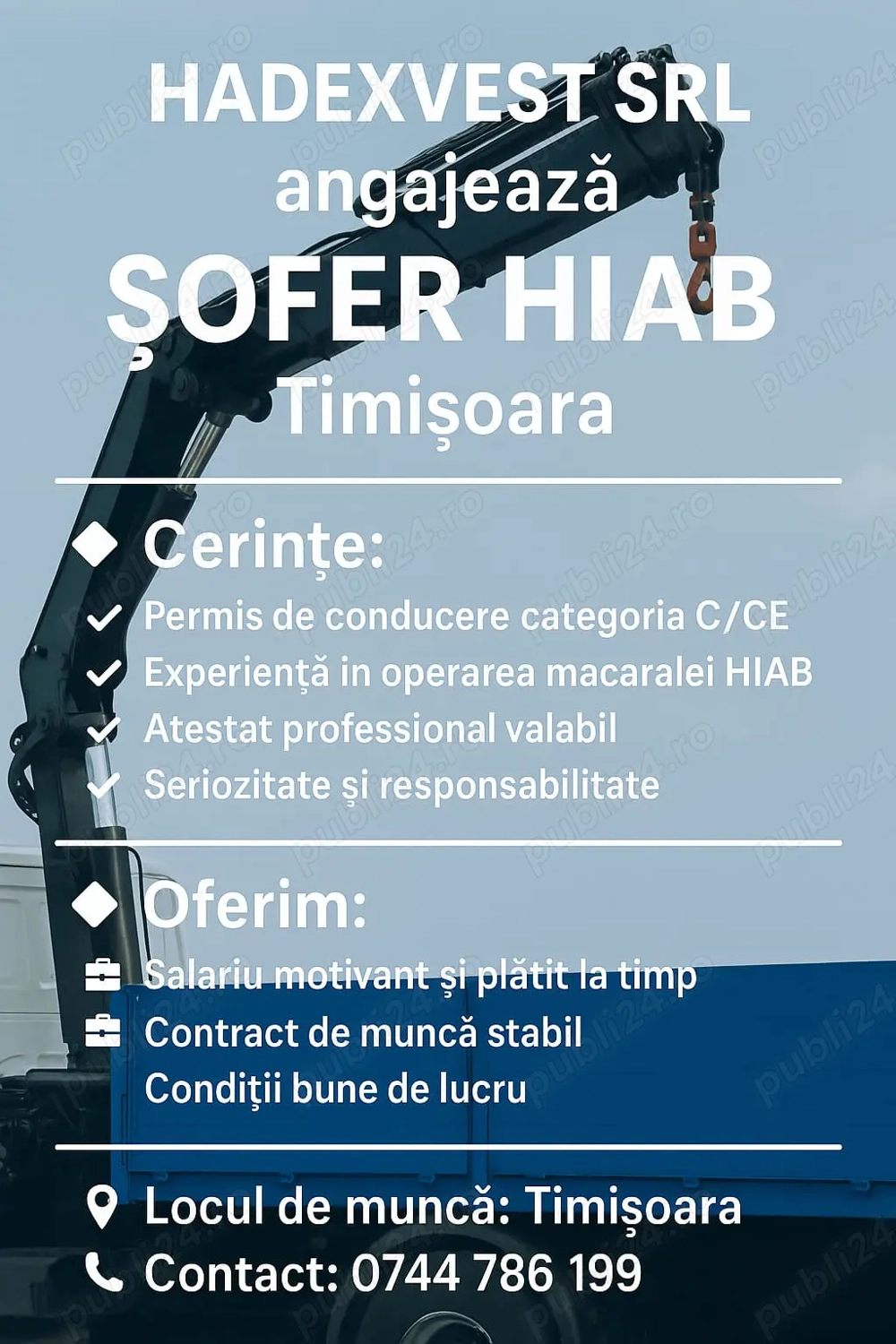 Angajam sofer hiab