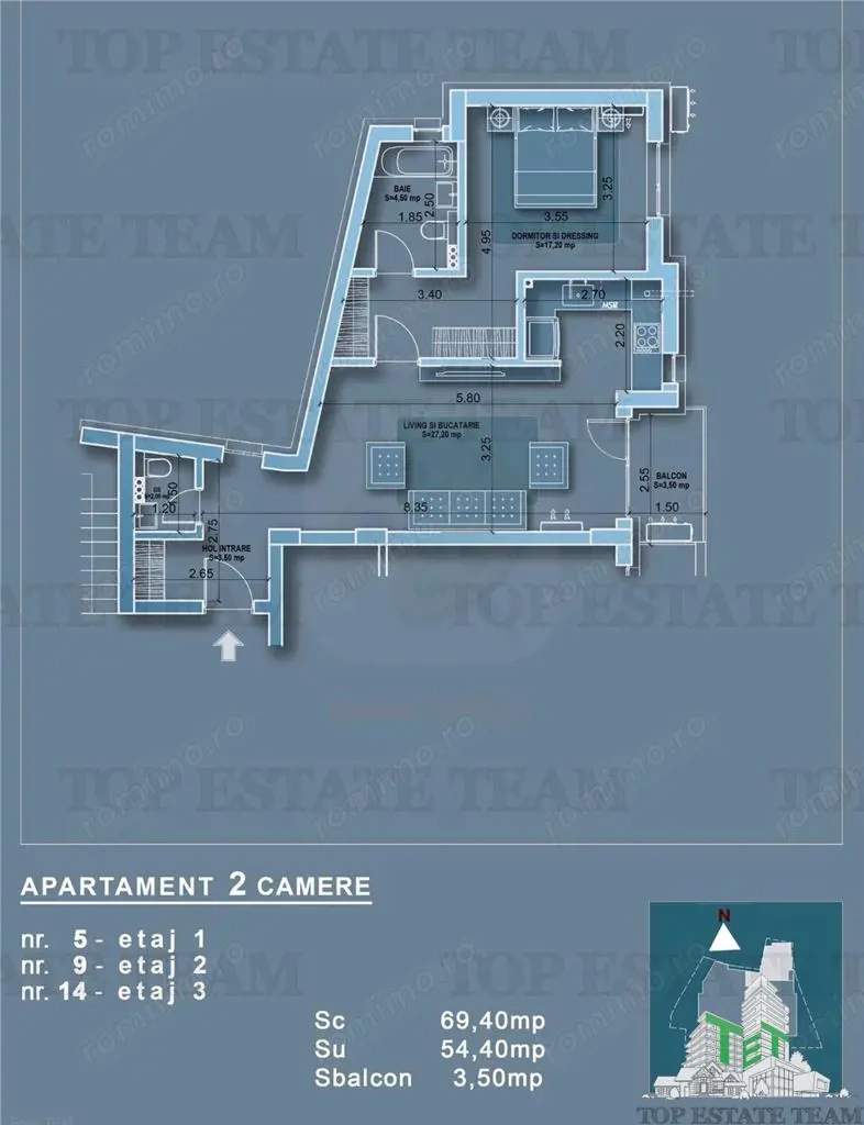 Apartament 2 camere in bloc nou, zona Mosilor