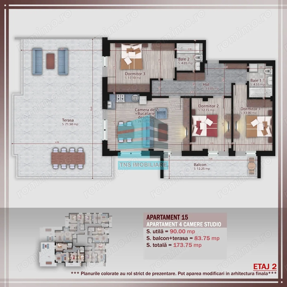 4 Camere 173 Mp Terasa  Imobil Stil Boutique,Pallady-Metrou Teclu