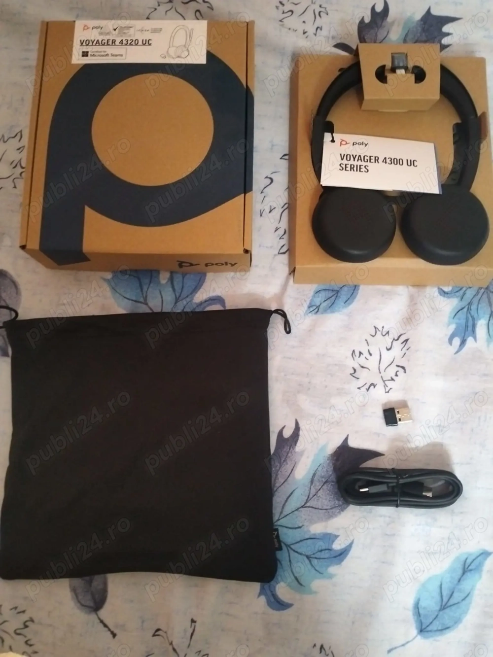 Casti Plantronics Voyager 4320 UC, USB-A si C, Negru