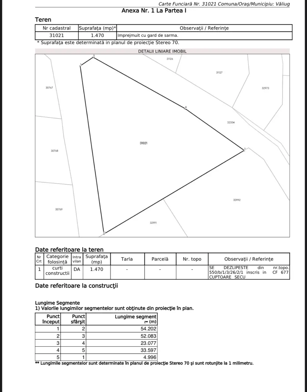 Vand teren Valiug pt constructii, 1500m2