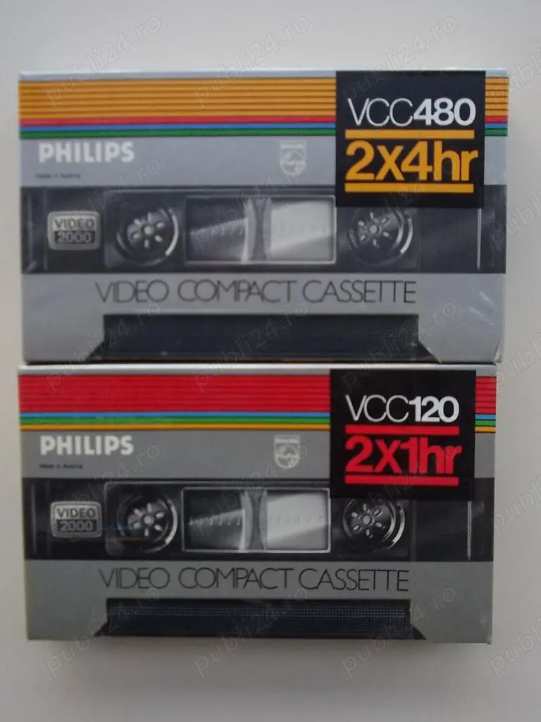 Caseta PHILIPS video 2000 vcc 120 si vcc 480 originala ,tape sigilata
