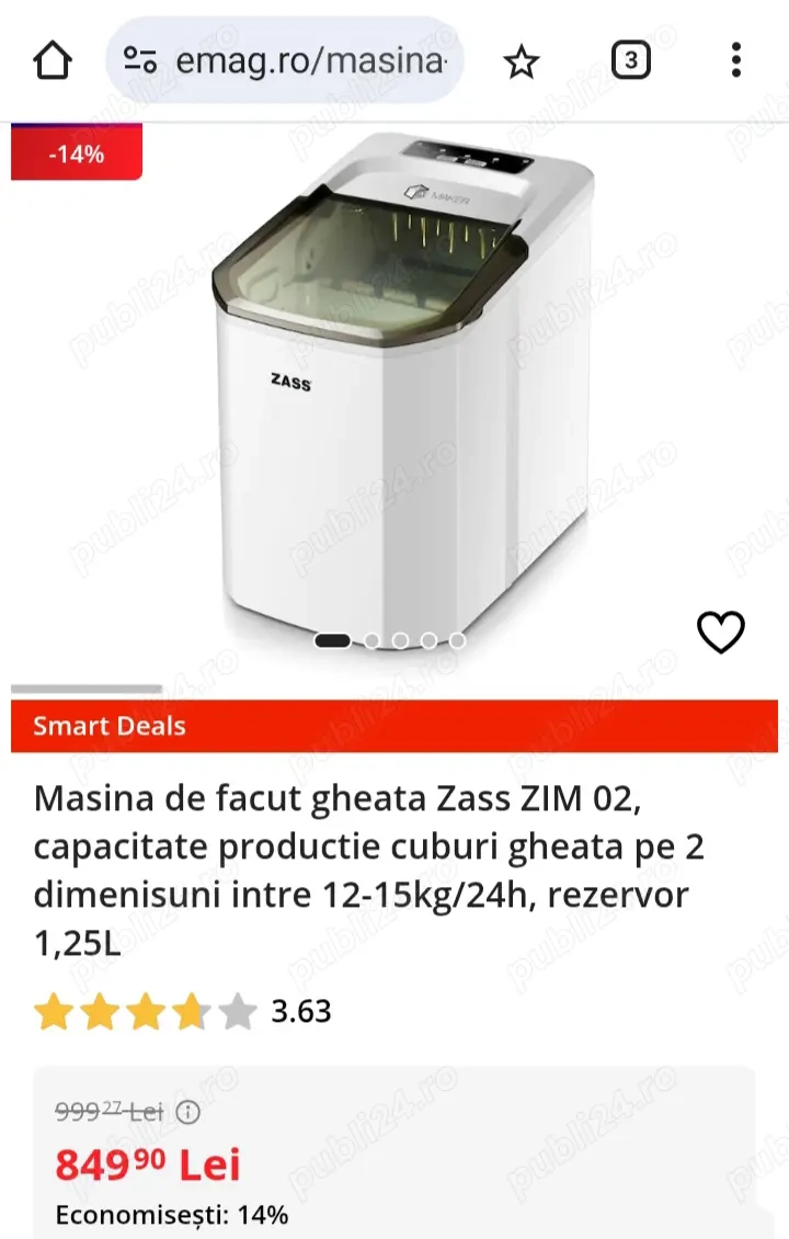 Aparat ZASS ZIM 02 cuburi gheață SIGILAT, 50% preț Mag etc, ocazie..