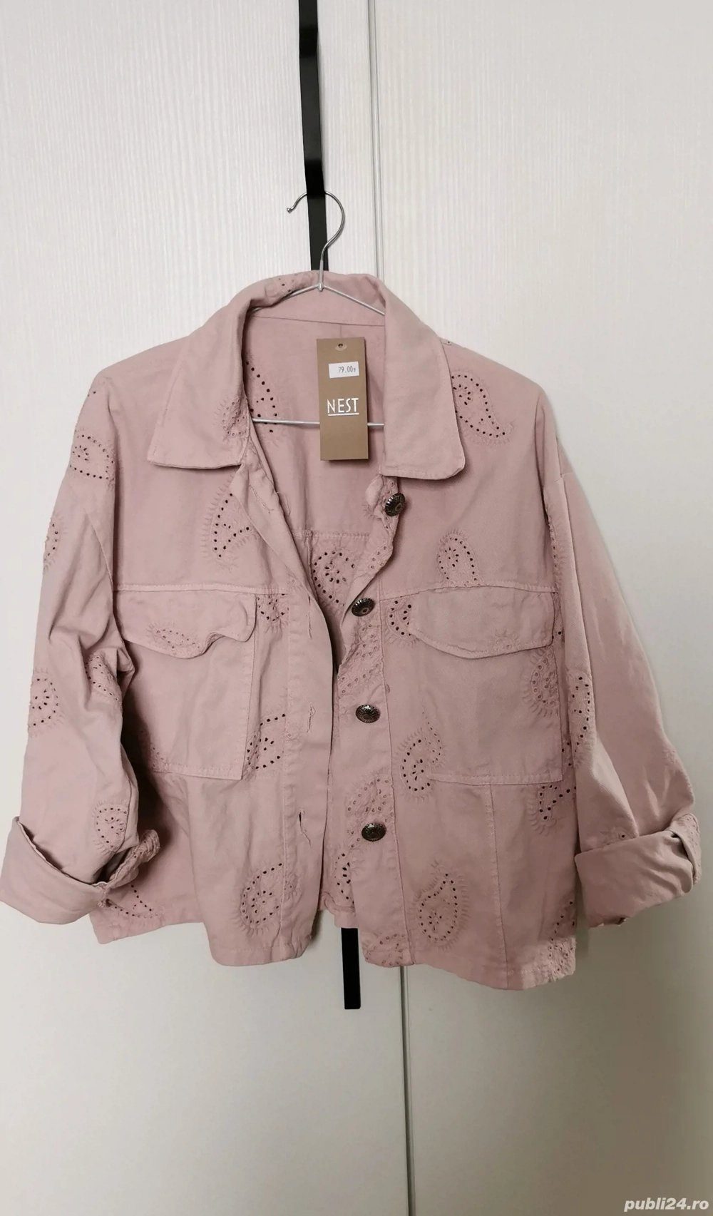 Geaca dama roz pudrat
