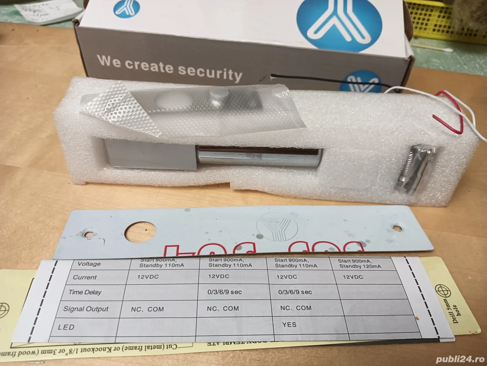 Bolt lock,inchidere electronagnet 12V si led YB-100+LED