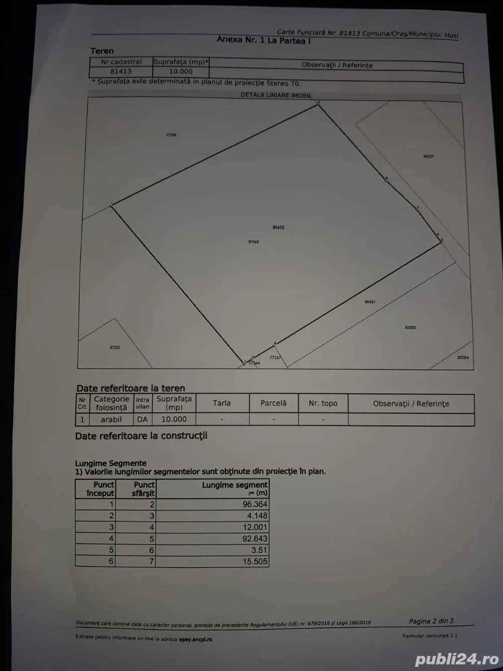 Teren intravilan de vânzare  Teren intravilan de vânzare