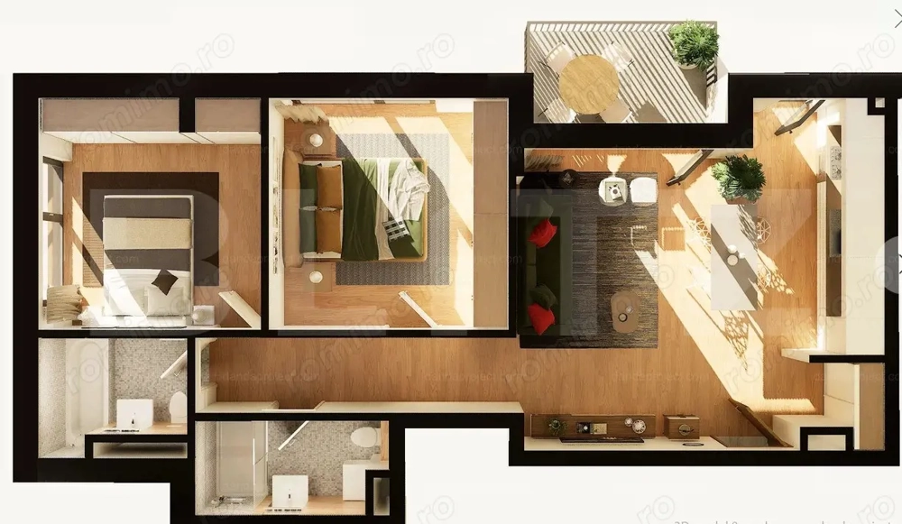 Apartament 3 camere, 72 mp, 2 balcoane, constructie noua, zona Dunarii 