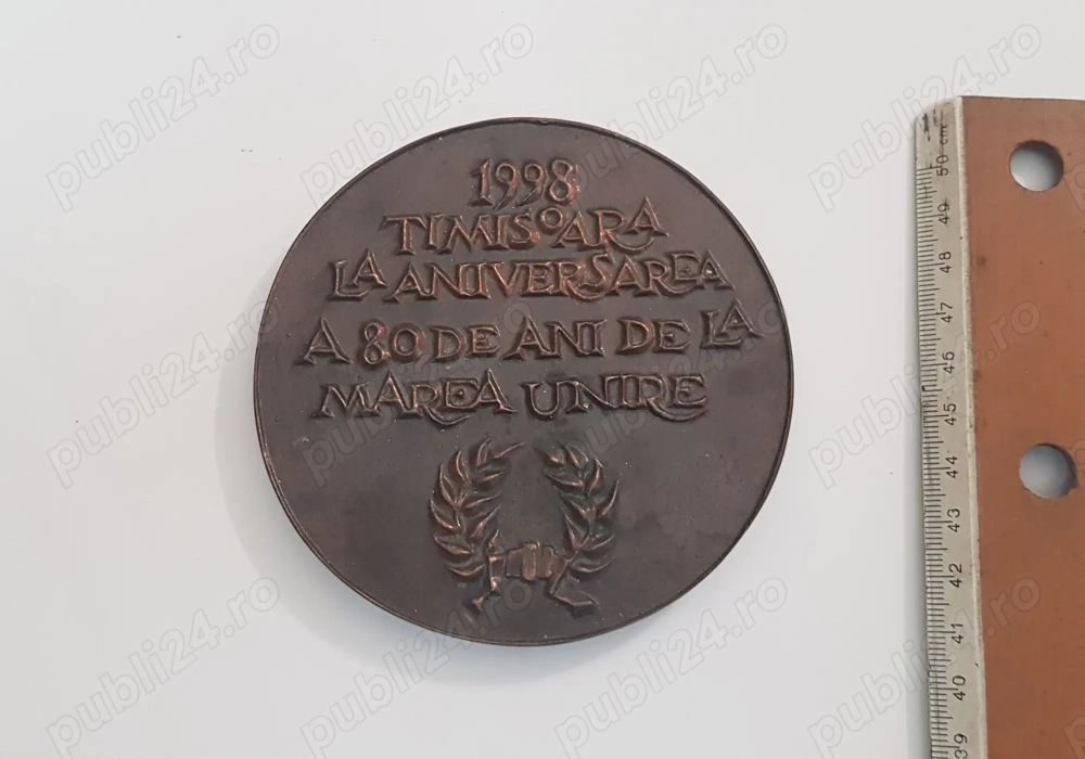 Medalie 1998 Timisoara la aniversarea a 80 de ani de la Marea Unire