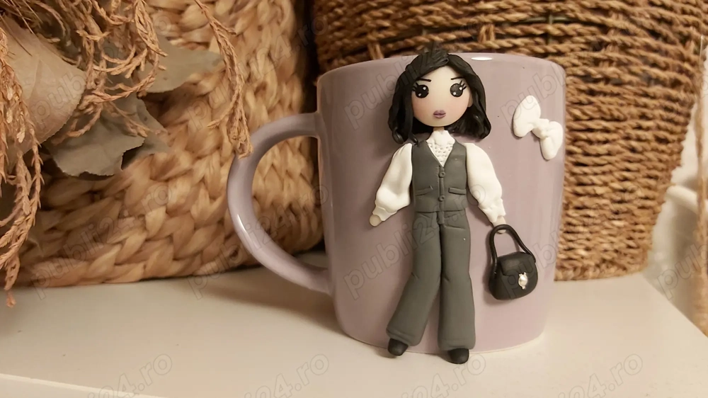 Cadou sotie iubita cana papusa fimo handmade