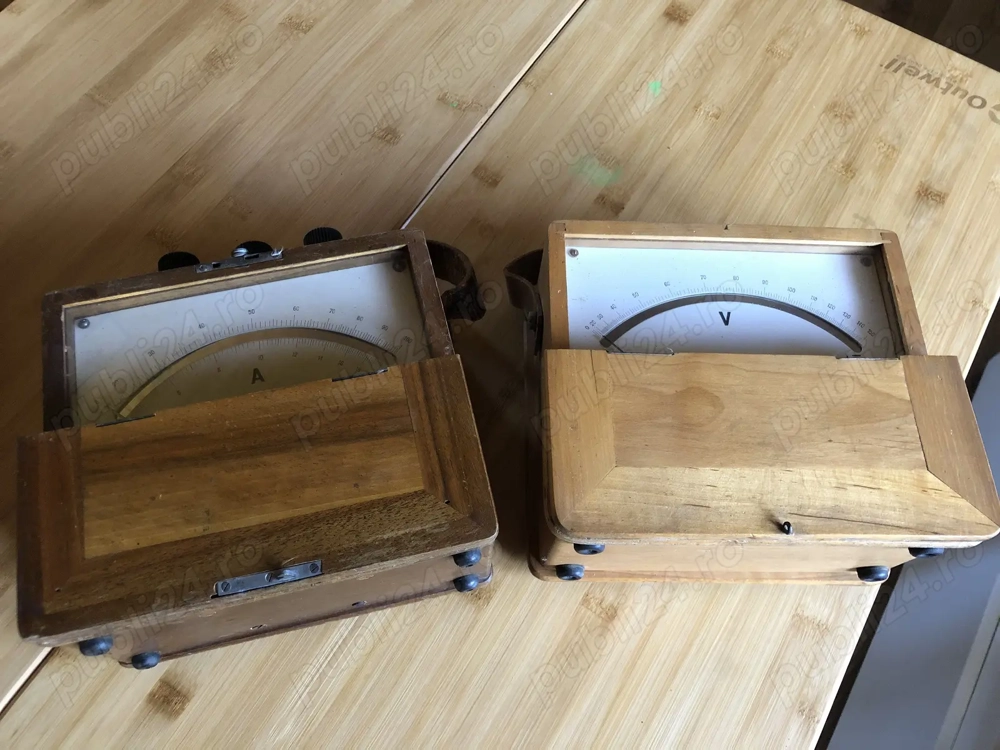Aparate de masura vintage ampermetru si voltmetru