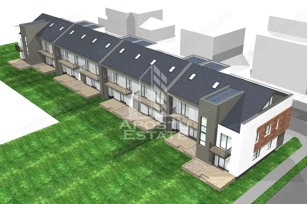 Casa și suprafața generoasă în complex de case înșiruite