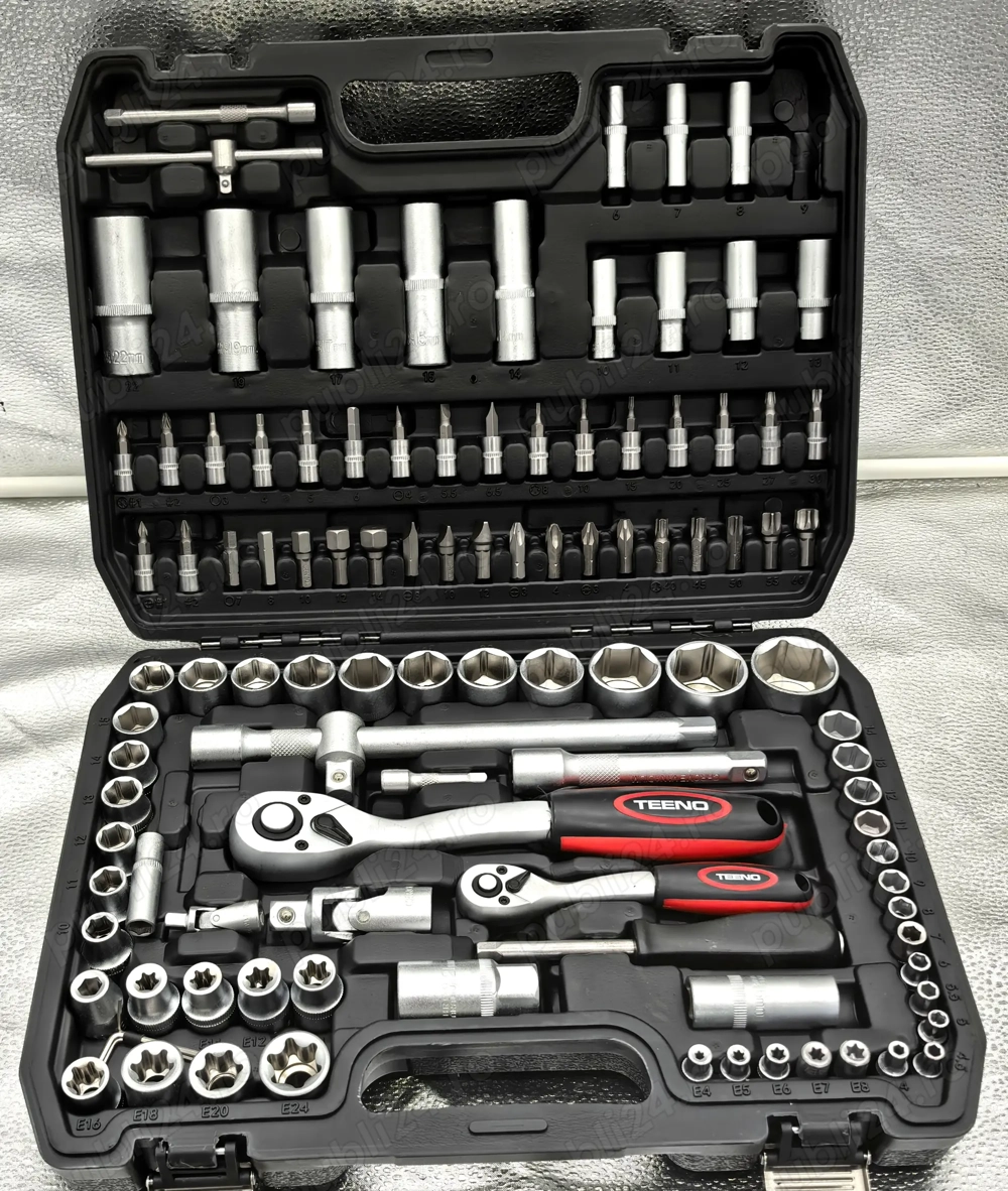 Trusa de chei 108 piese, 2 clichet 1 2 1 4, Crom-Vanadiu, 199 lei