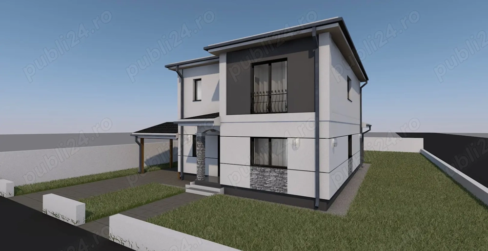 Proprietar . Casa individuala P+1Etaj. 3 Dormitoare. 1 Birou. 3 Bai. Bucatarie Inchisa. CarPort