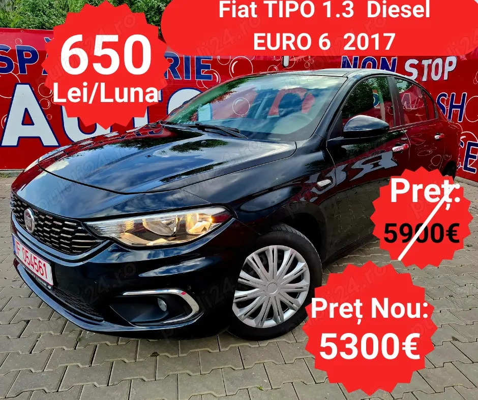 Fiat Tipo 1.3 Diesel - RATE de la 650 Lei pe Luna