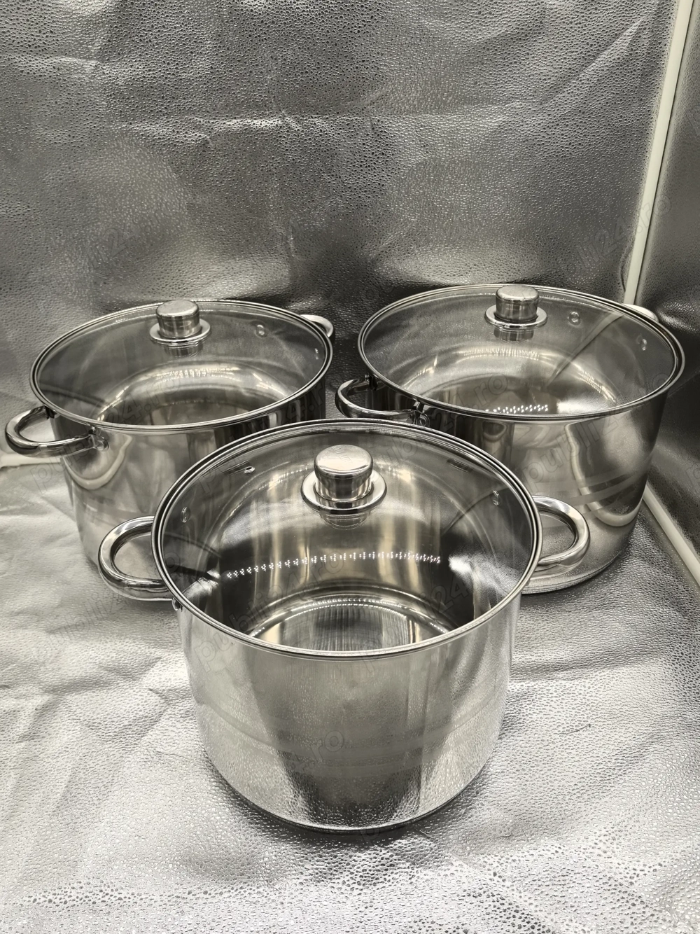 Set 3 oale inox Royalty Line RL-SP4, cu capace, 11.1L, 13.5L, 16.2L   329 lei