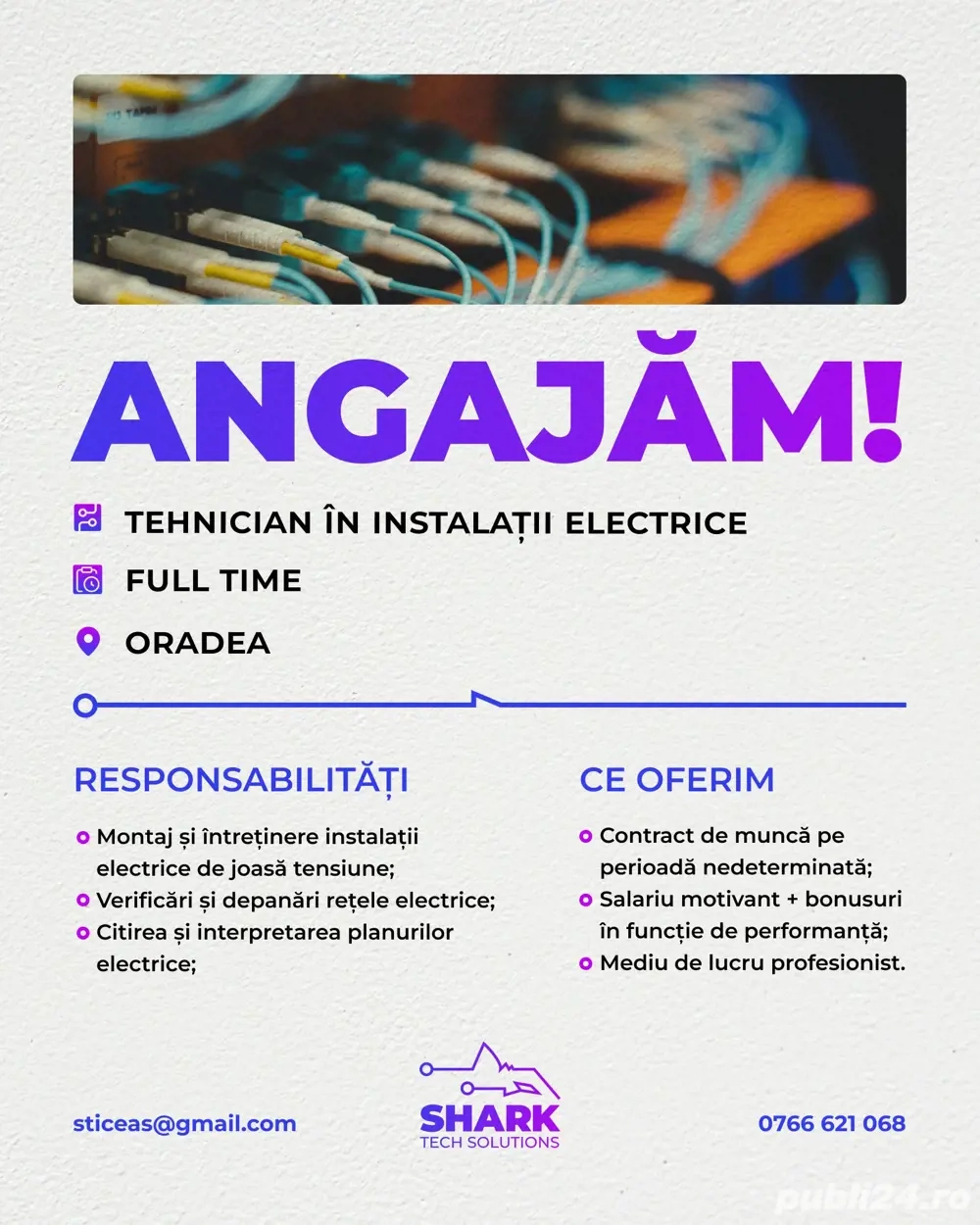 Angajam Tehnician instalatii electrice Angajam Tehnician instalatii electrice