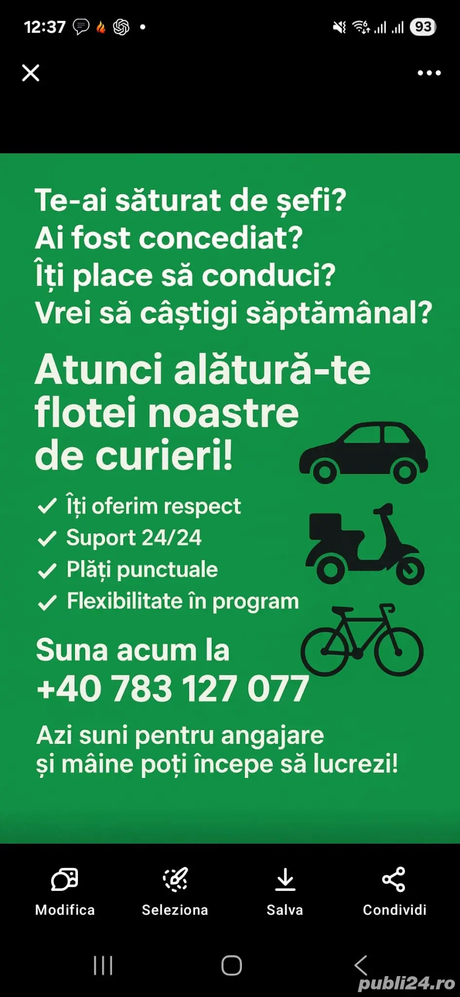    Curieri pentru Bolt   Glovo   Wolt   câștigă 4.500 12.000 lei lună!