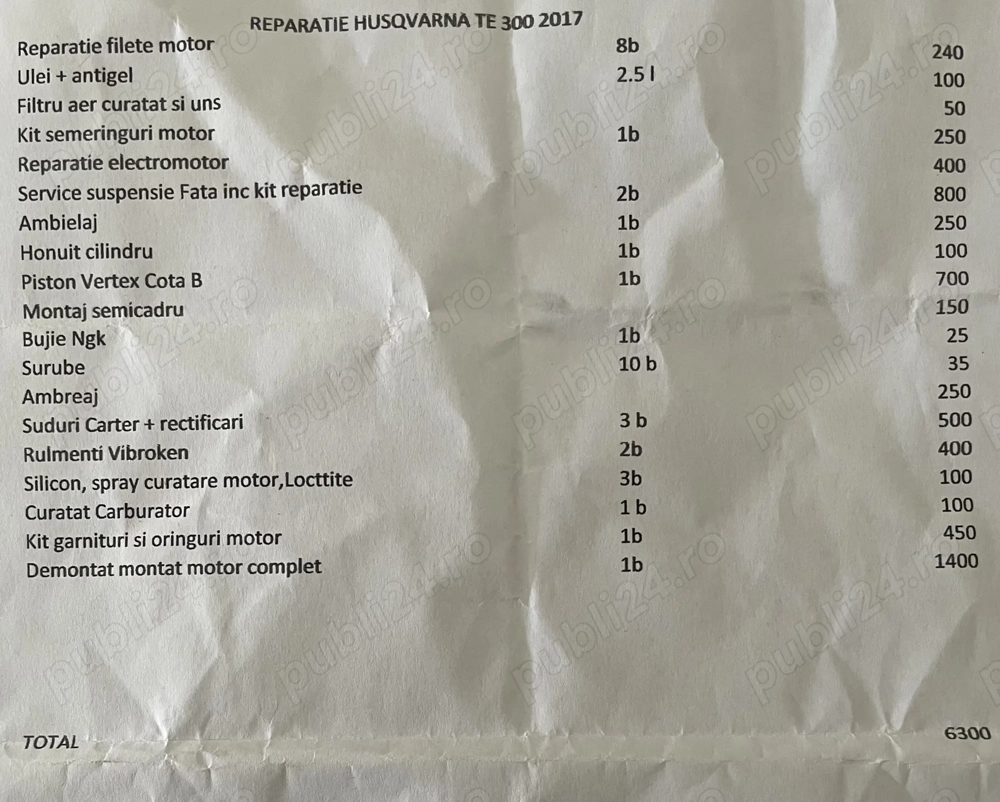 Husqvarna Te300 2t 2017 Husqvarna Te300 2t 2017