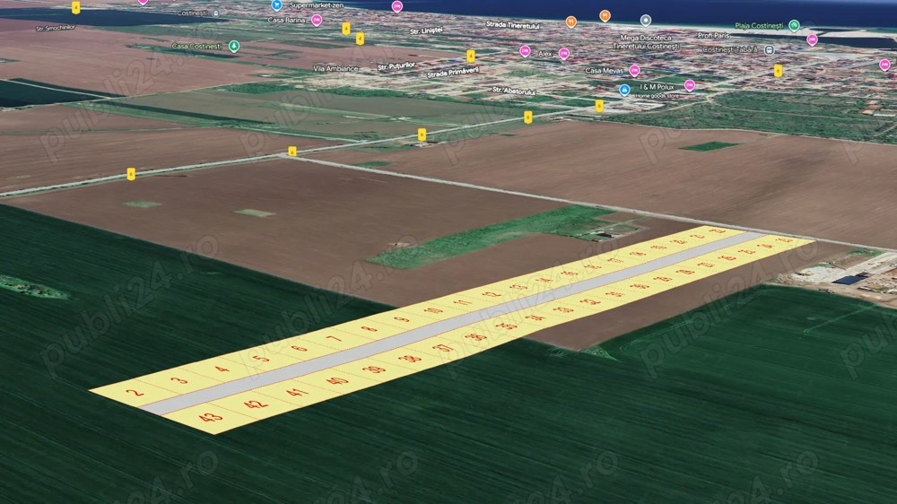 Lot de vanzare 400 mp Costinesti intravilan in rate