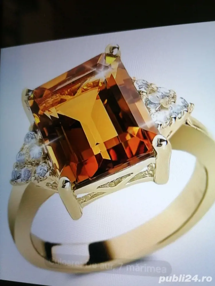 Inel. De cupru elegant placat cu aur de 18k