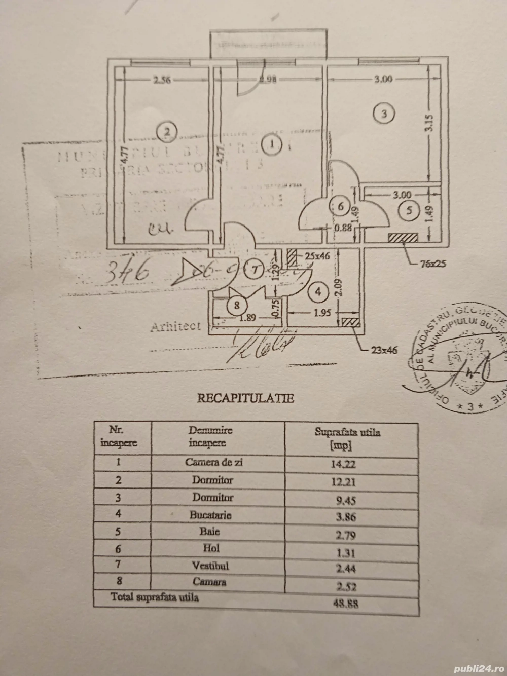 vand apartament 3 camere