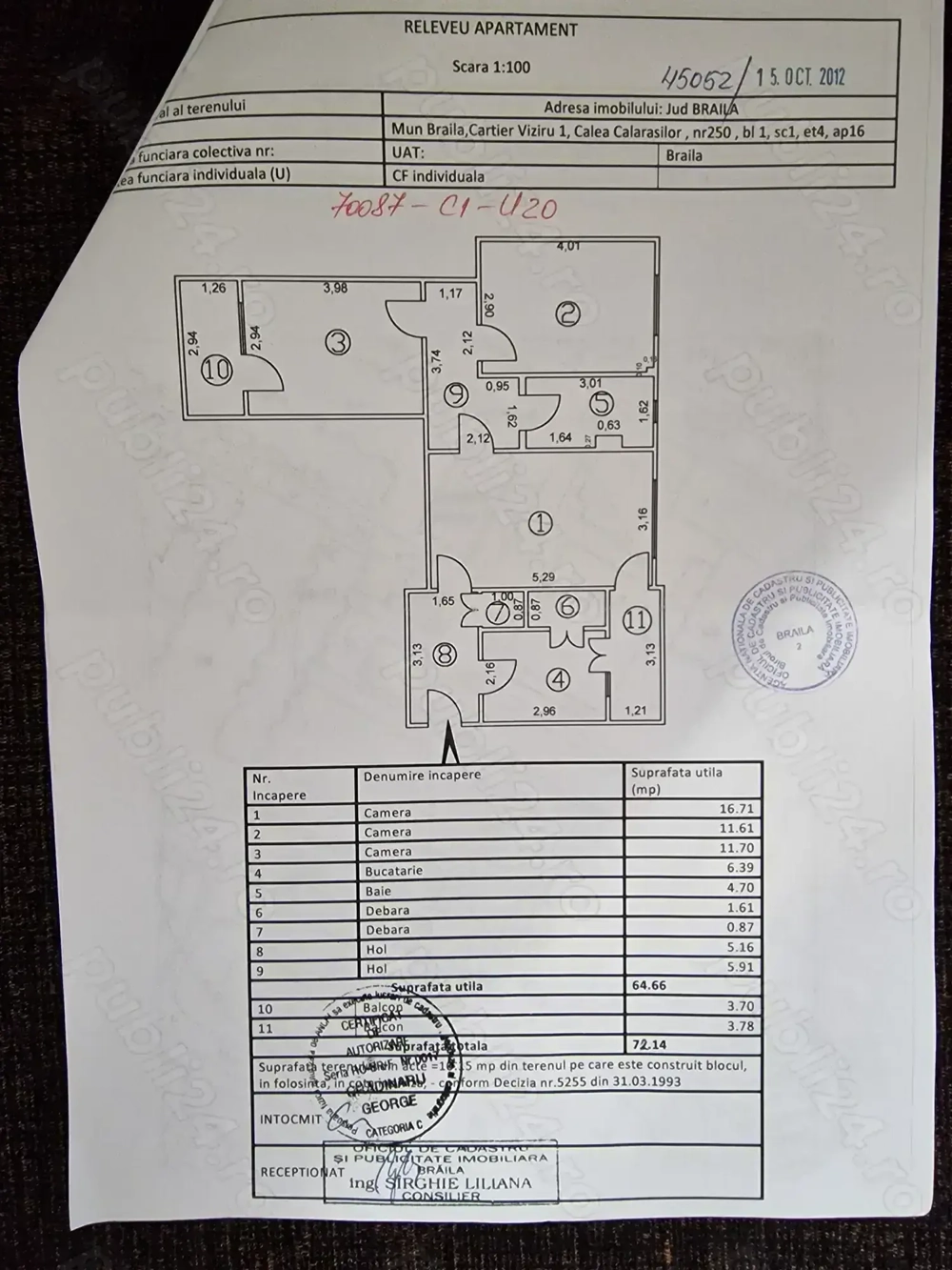 Vand ,apartament 3 camere mobilat, Viziru 1,Braila sau schimb cu  2 camere in Constanta.