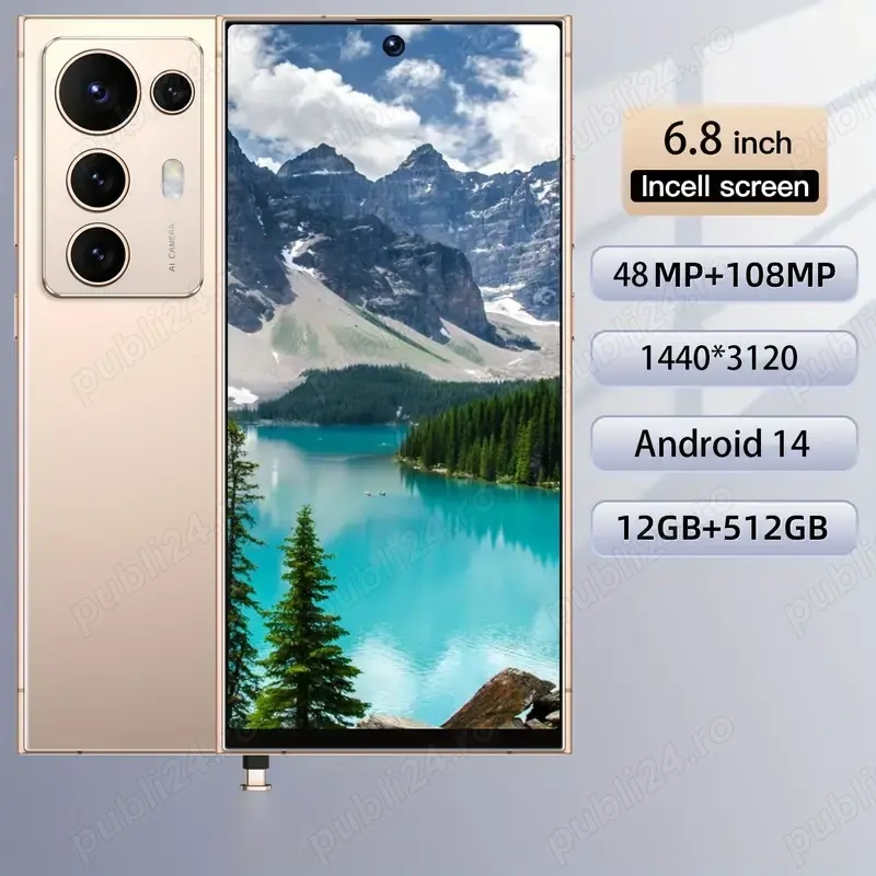 Smartphone S23, RAM 12GB+, 512GB HDD, Cameră 48MP+108MP, 6800mAh Baterie, Android 14, 6.8 inch