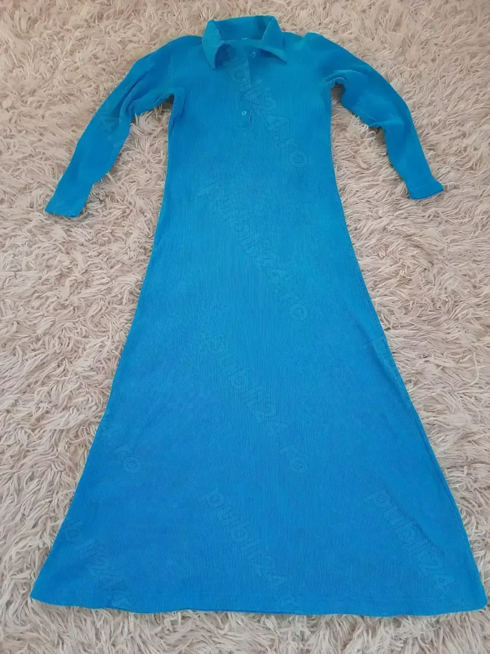 rochie turcoaz din tricot fin marimea L XL