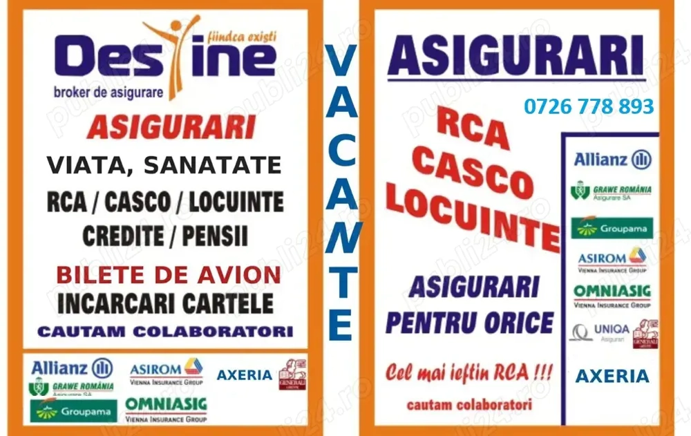 Căutăm colaboratori pentru o activitate flexibilă și profitabilă în domeniul asigurărilor!