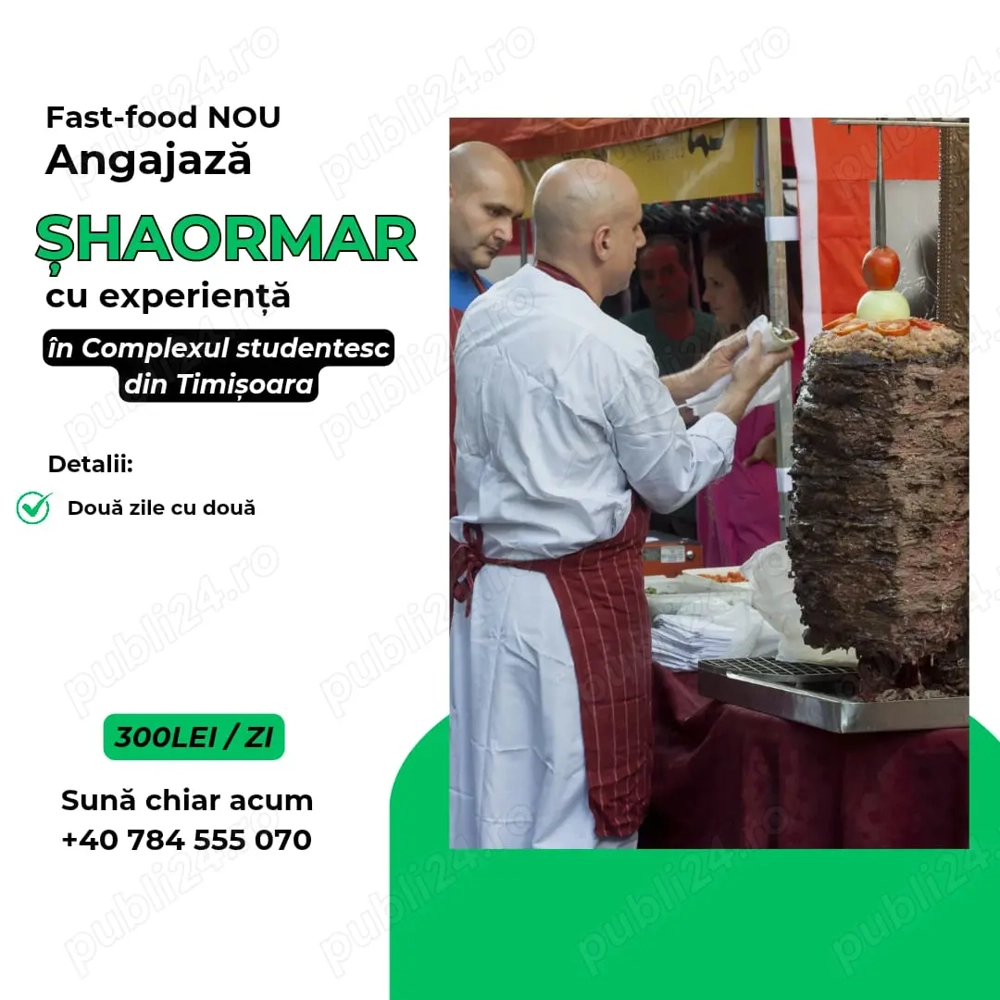 *Angajăm SHAORMAR cu experiență*   *Angajăm SHAORMAR cu experiență*