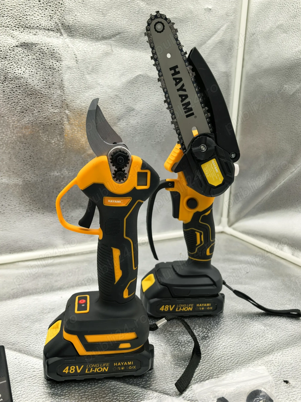 Set mini fierastrau lant si foarfeca electrica Hayami 499 lei