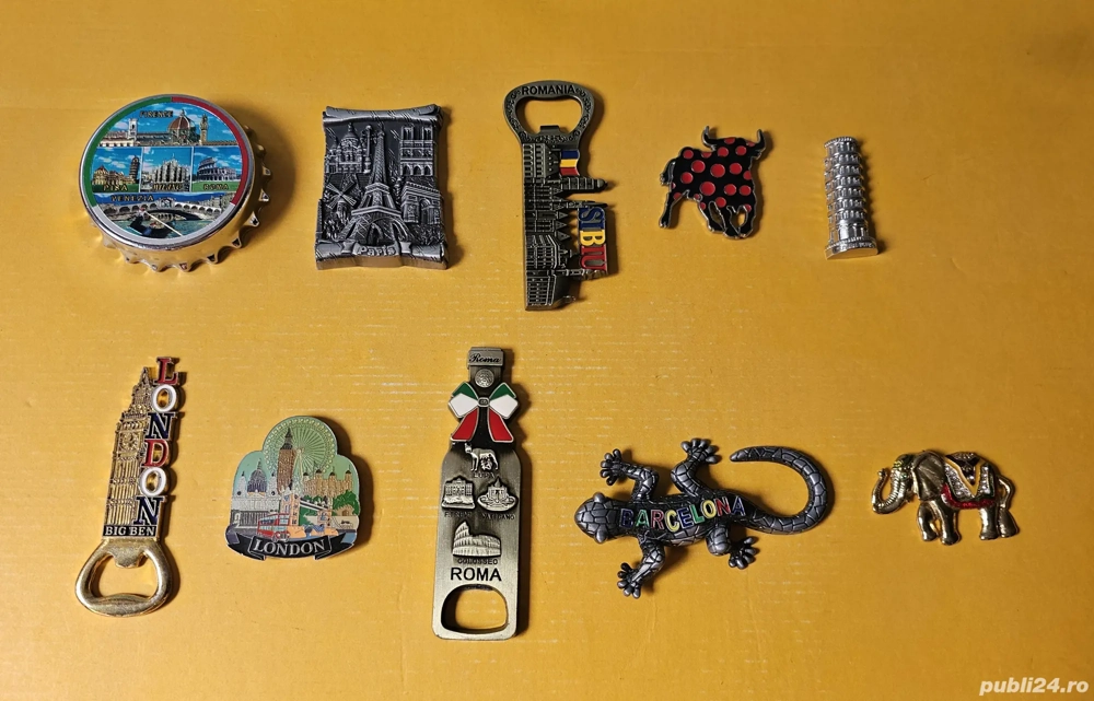 Lot magneți de frigider metalici (anunț revizuit)