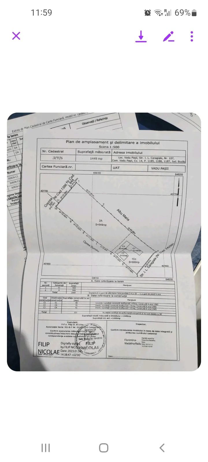 Teren 1449m Vadu Pașii 