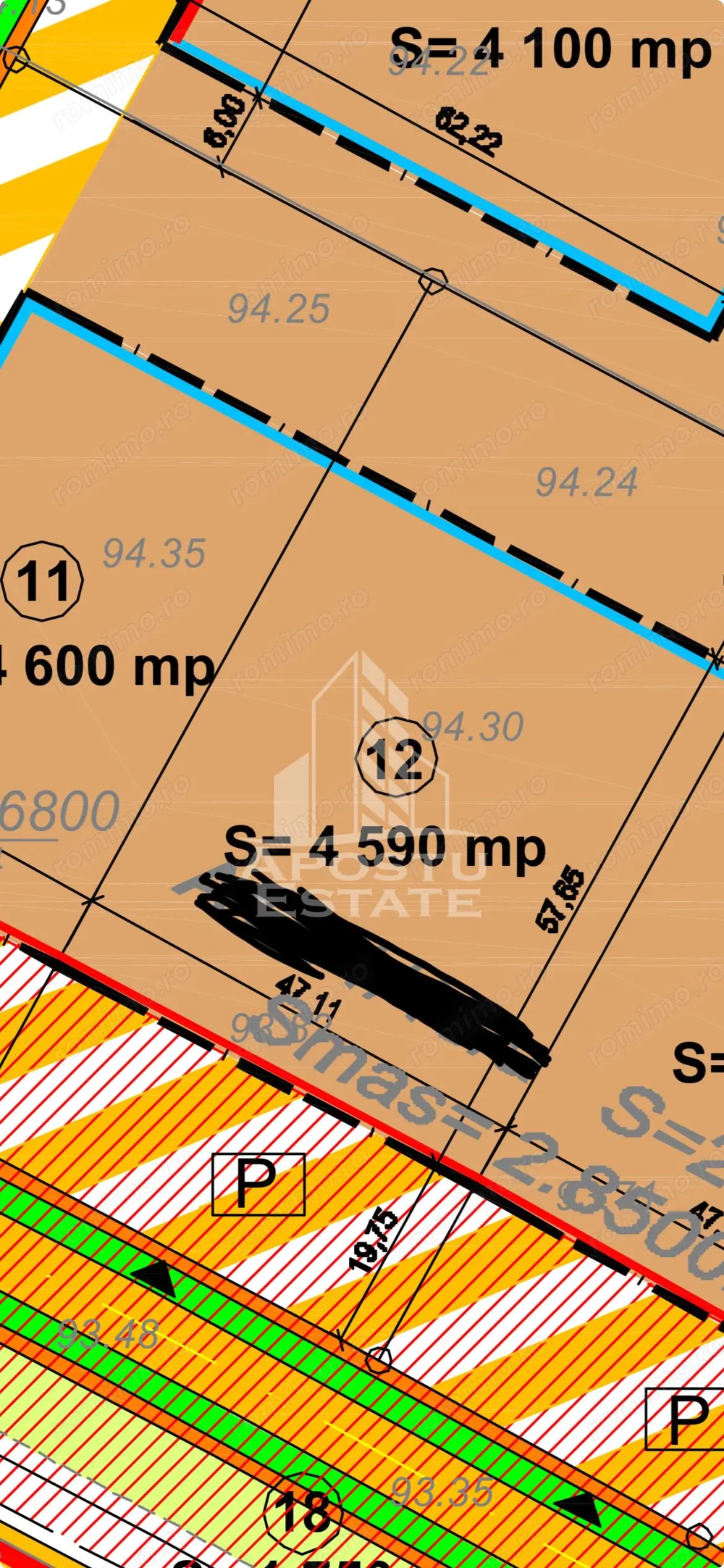 Teren industrial cu suprafața 4590 mp și poziție excelentă