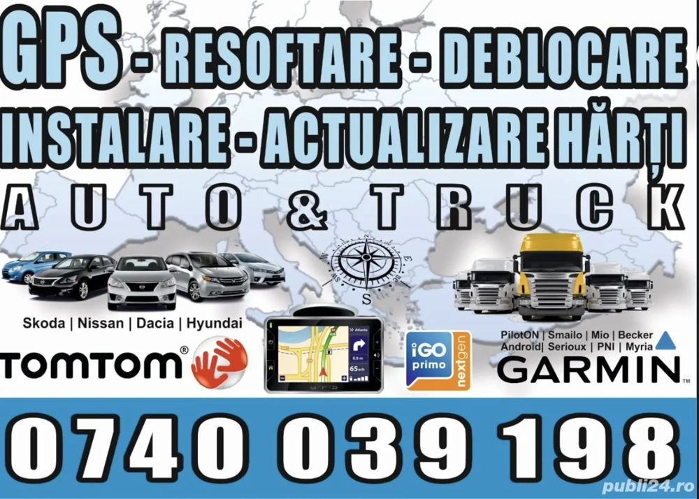 Actualizare harti, resoftare, deblocare navigatii GPS