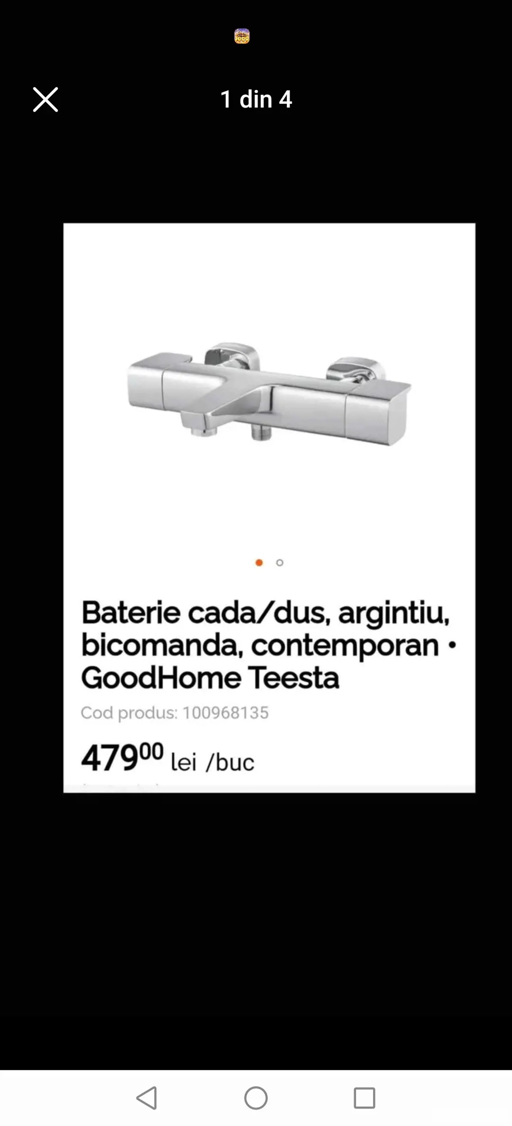 Baterie cada-dus termoreglabila inox