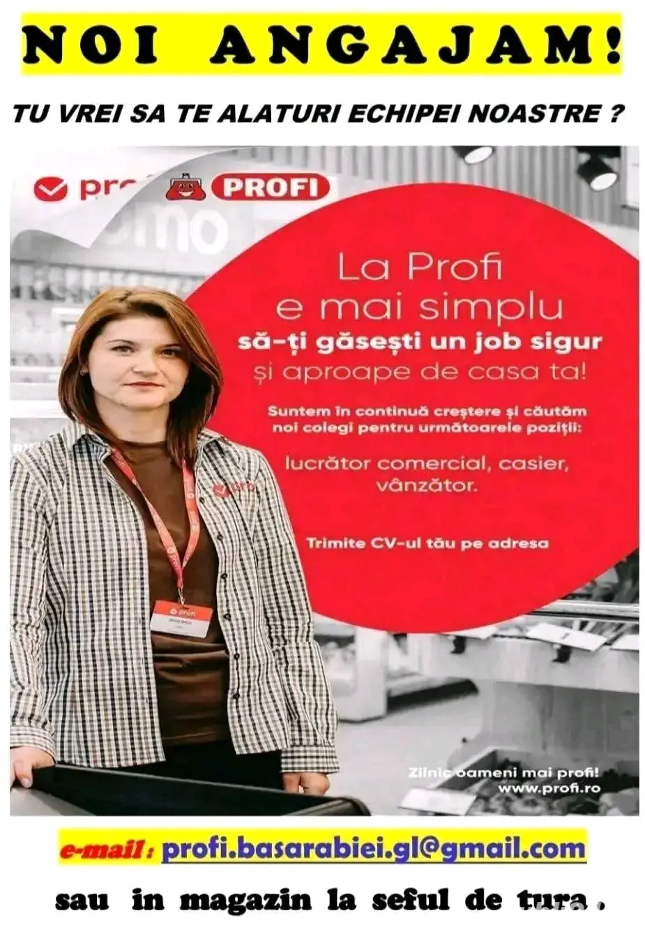 Angajam lucrator comercial - casier.