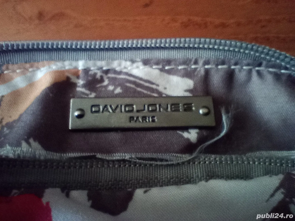 Portofel original David Jones cu fermoar din textil 